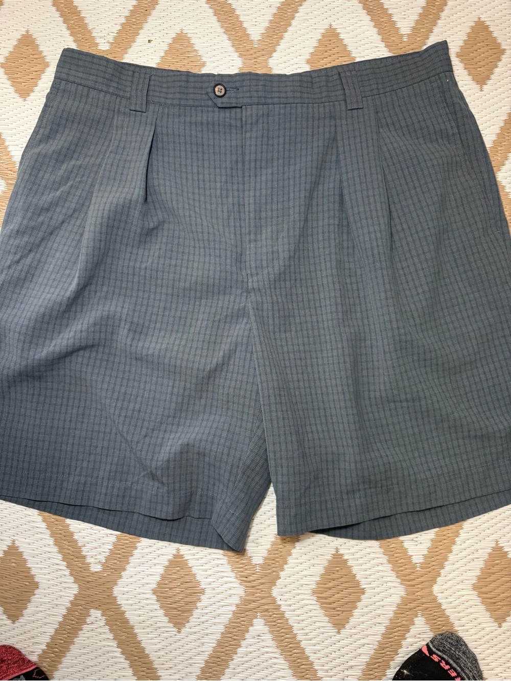Callaway Men's Slate Gray Flat-Front Windowpane Shorts